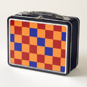 Rood Oranje Blauw Geruit Patroonontwerp  (Voorkant)