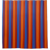 Rood Oranje Blauwe Verticale Strepen Ontwerp   Douchegordijn (Voorkant)