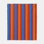 Rood Oranje Blauwe Verticale Strepen Ontwerp   Fleece Deken (Voorkant)