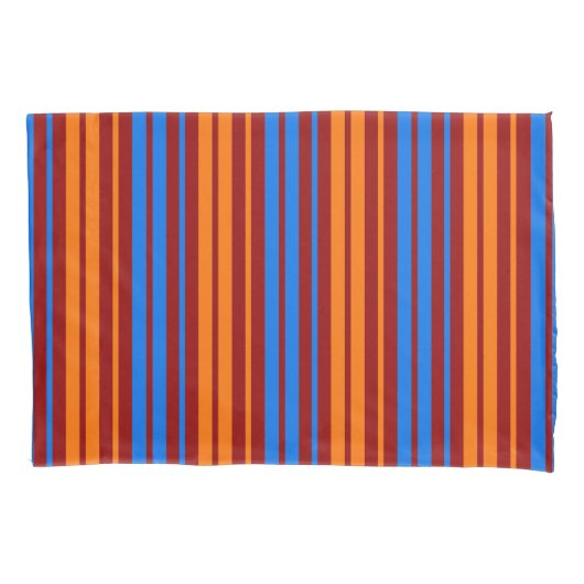Rood Oranje Blauwe Verticale Strepen Ontwerp Kussensloop (Voorkant)