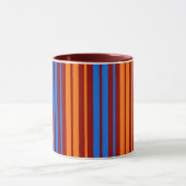 Rood Oranje Blauwe Verticale Strepen Ontwerp Mok (Midden)