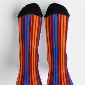 Rood Oranje Blauwe Verticale Strepen Ontwerp Sokken (Top)