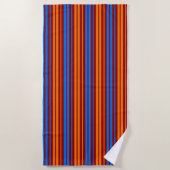 Rood Oranje Blauwe Verticale Strepen Ontwerp   Strandlaken (Voorkant)