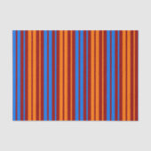 Rood Oranje Blauwe Verticale Strepen Ontwerp Tissuepapier (Voorkant)