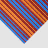 Rood Oranje Blauwe Verticale Strepen Ontwerp Tissuepapier (Detail)