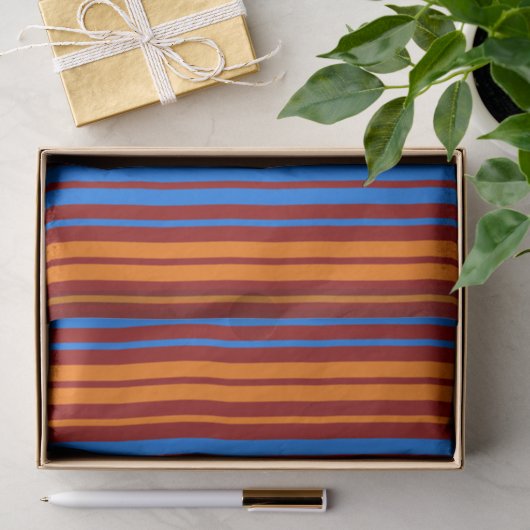 Rood Oranje Blauwe Verticale Strepen Ontwerp Tissuepapier (Geschenk)