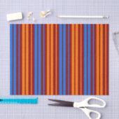 Rood Oranje Blauwe Verticale Strepen Ontwerp Tissuepapier (Craft)