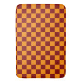 Rood + Oranje Checkered-schaakbordpatroon controle Badmat (Voorkant Verticaal)