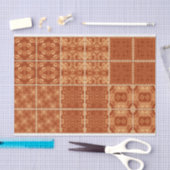 Rood, oranje en geel tegel decoupage tissue papier (Craft)