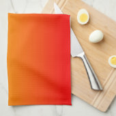 Rood, Oranje en Geel verloop van de Waterverf Theedoek (Quarter Fold)