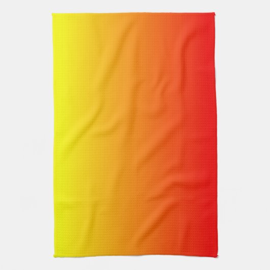 Rood, Oranje en Geel verloop van de Waterverf Theedoek (Verticaal)