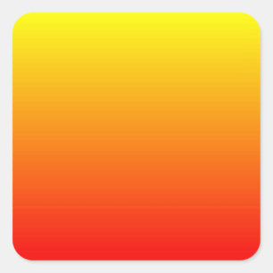 Rood, Oranje en Geel verloop van de Waterverf Vierkante Sticker