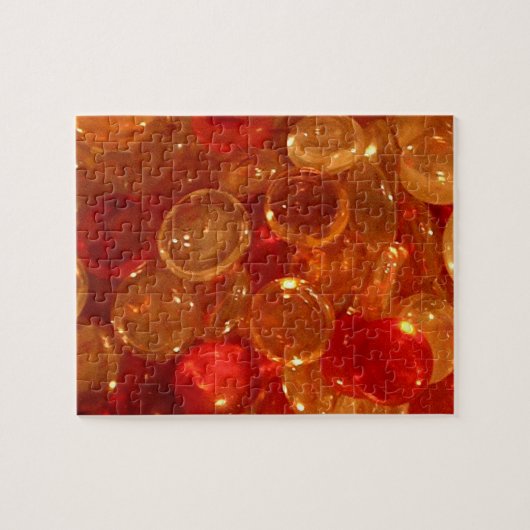 Rood, Oranje en gouden Bling Jigzaag Puzzle Legpuzzel (Horizontaal)
