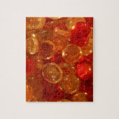 Rood, Oranje en gouden Bling Jigzaag Puzzle Legpuzzel (Verticaal)