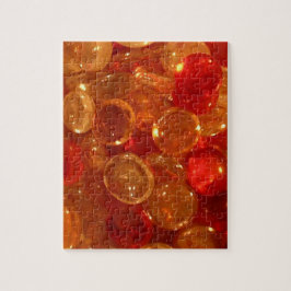 Rood, Oranje en gouden Bling Jigzaag Puzzle Legpuzzel