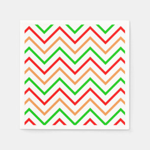 Rood, Oranje en Groen Chevron Patroon Servet