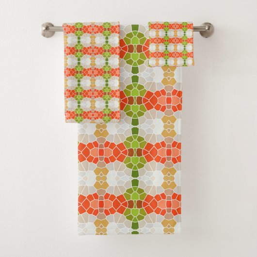 Rood, Oranje en groen patroon Bad Handdoek (Insitu)