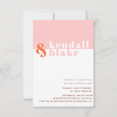 Rood, Oranje en roze minimalistische typografie Kaart (Voorkant)