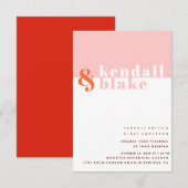 Rood, Oranje en roze minimalistische typografie Kaart (Voorkant / Achterkant)