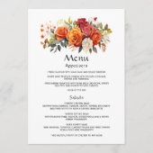 Rood, Oranje en Salie Bloemstuk Menu (Voorkant)