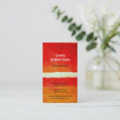 Rood Oranje Geel Abstract Rendy Visitekaartje (Staand voorkant)