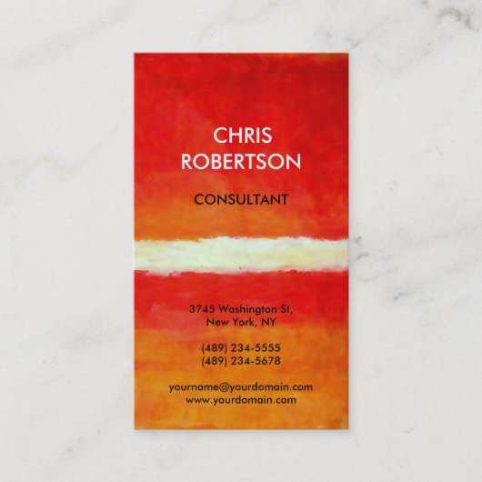 Rood Oranje Geel Abstract Rendy Visitekaartje (Voorkant)