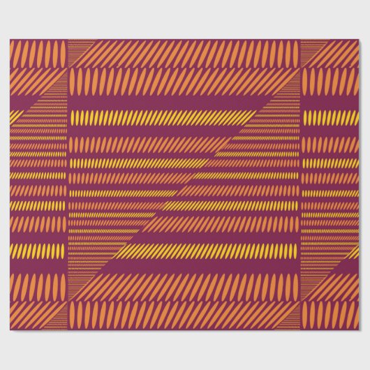 Rood Oranje geel Afrikaans / Etnische Gift Wrap Cadeaupapier (Vlak)
