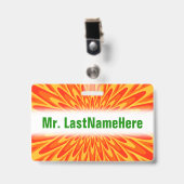 Rood, Oranje, Geel Barstend Patroon + Aangepaste N Badge (Voorzijde met clip)