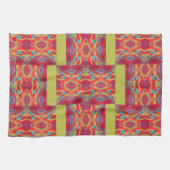 Rood Oranje Geel Blauw Abstract Acryl Theedoek (Horizontaal)