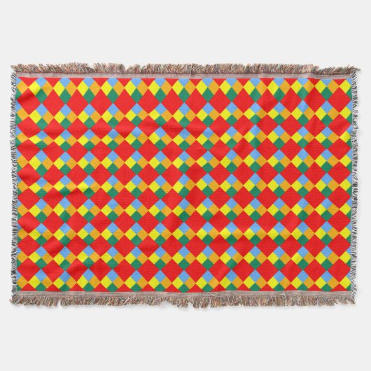 Rood Oranje Geel Blauw Deken (Voorkant)