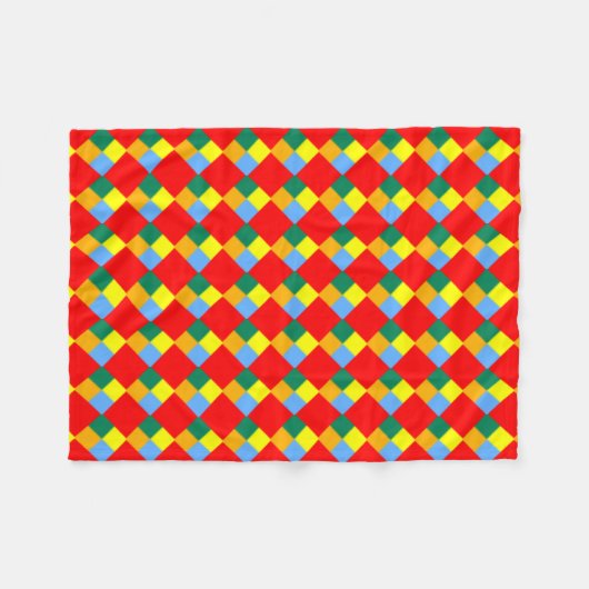 Rood Oranje Geel Blauw Fleece Deken (Voorkant (Horizontaal))