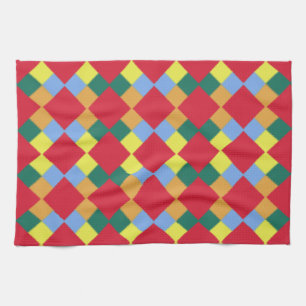 Rood Oranje Geel Blauw Theedoek