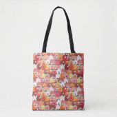 Rood Oranje geel dierlijk papier Tote Bag (Voorkant)