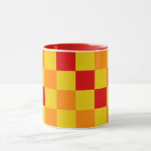 Rood Oranje Geel Geruit Patroonontwerp Mok (Midden)
