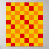 Rood Oranje Geel Geruit Patroonontwerp Poster (Voorkant)