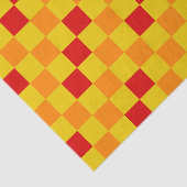 Rood Oranje Geel Geruit Patroonontwerp Tissuepapier (Detail)