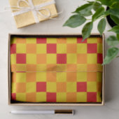 Rood Oranje Geel Geruit Patroonontwerp Tissuepapier (Geschenk)