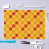 Rood Oranje Geel Geruit Patroonontwerp Tissuepapier (Craft)
