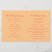 Rood oranje-geel roos trouwprogramma (Achterkant)