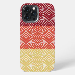 rood oranje geel Tribale Diamanten Afrikaans Patro iPhone 13 Pro Max Hoesje