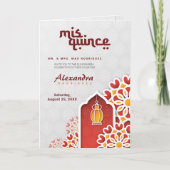 Rood Oranje gele bloem Arabisch Night Quinceañera (Voorkant)