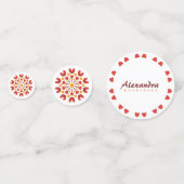 Rood Oranje gele bloem Arabisch Night Quinceañera Confetti (Voorkanten)