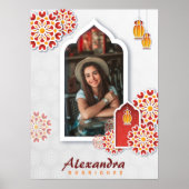 Rood Oranje gele bloem Arabisch Night Quinceañera Poster (Voorkant)