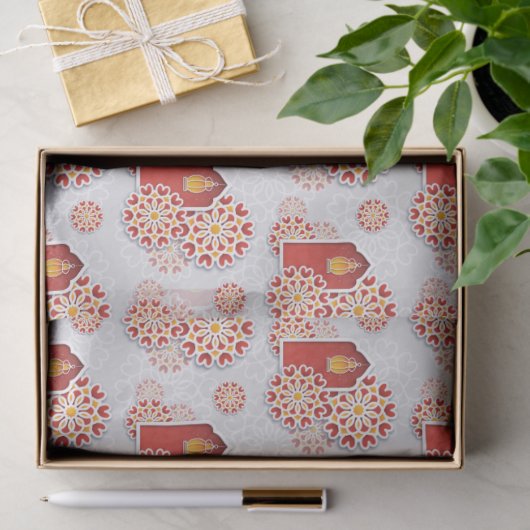 Rood Oranje gele bloem Arabisch Night Quinceañera Tissuepapier (Geschenk)