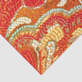 Rood Oranje gele Brocade-lospagina Tissuepapier (Detail)