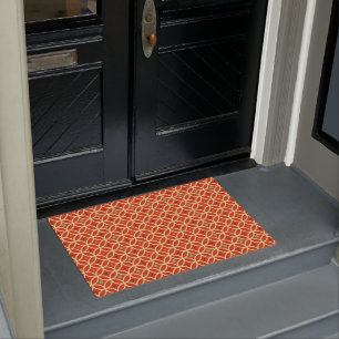 rood Oranje geometrisch cirkelpatroon Deurmat