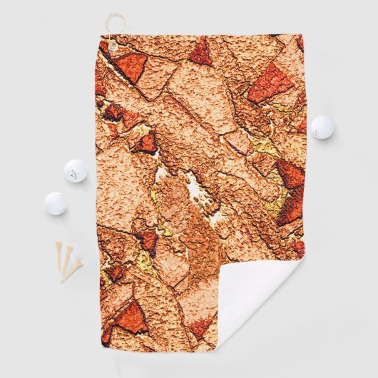 Rood oranje geschilderde vulkanische steensteentek golfhanddoek (Insitu)