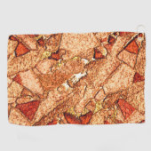 Rood oranje geschilderde vulkanische steensteentek golfhanddoek (Horizontaal)