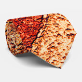 Rood oranje geschilderde vulkanische steensteentek stropdas (Opgerold)