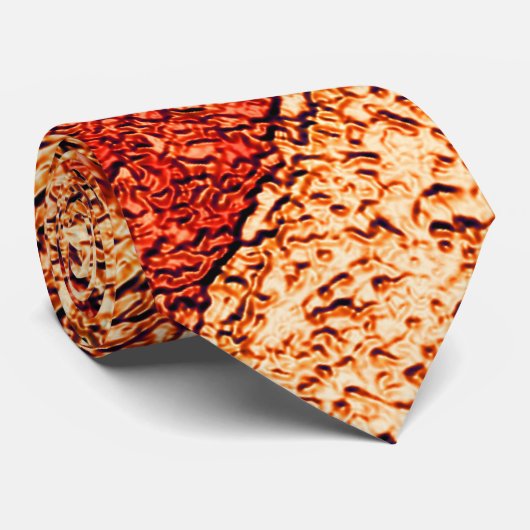 Rood oranje geschilderde vulkanische steensteentek stropdas (Opgerold)